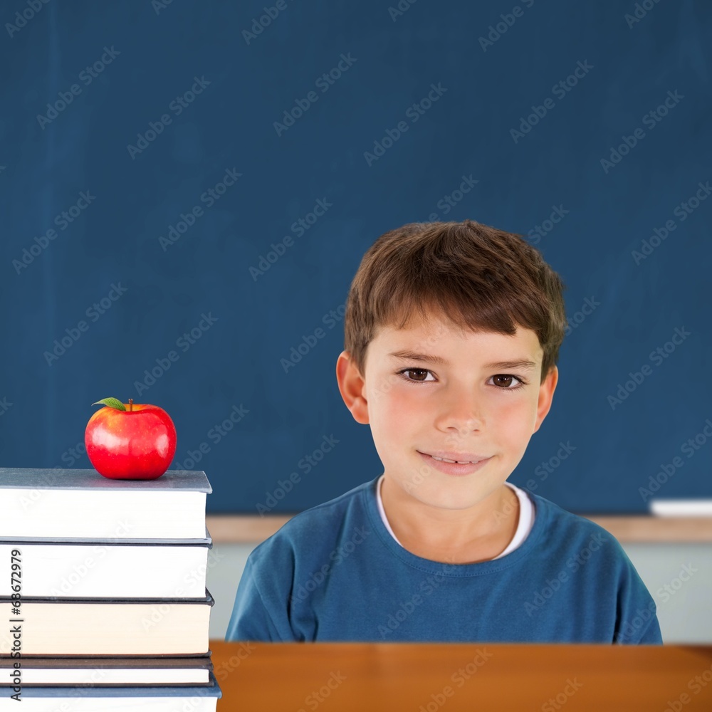 Poster composite image of cute boy smiling