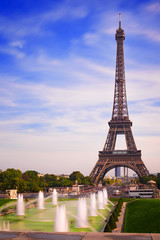 Fototapeta na wymiar Paris Eiffel Tower from Trocadero