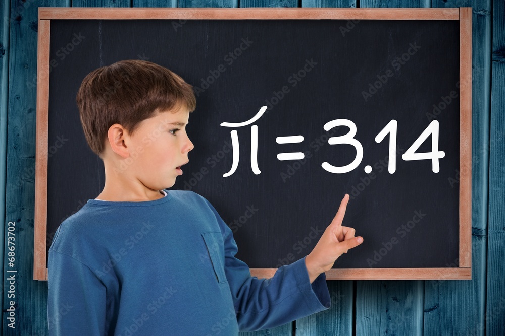 Poster composite image of cute boy pointing