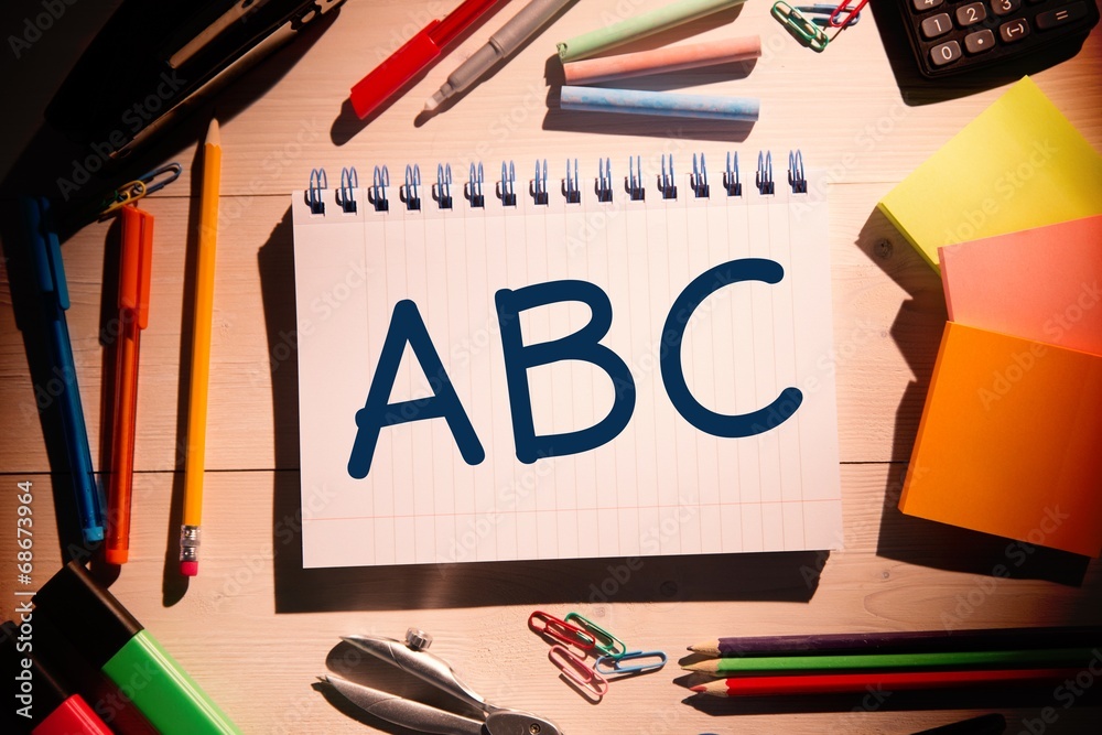 Poster Composite image of abc on notepad