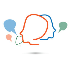 Leader abstract people. Idea. Mind. Chat.