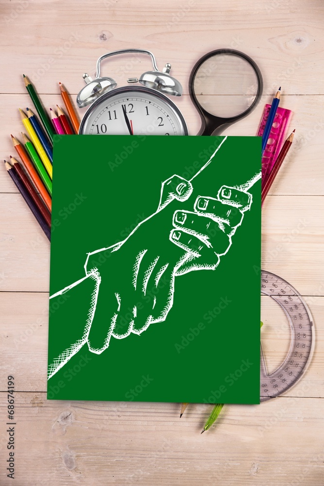 Poster composite image of hands touching