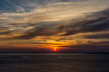 Obraz premium Couché de soleil sur le bassin d'Arcachon 