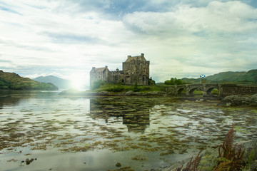 Eilean Donan Castle in cinematic style
