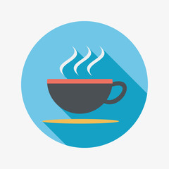 coffee flat icon with long shadow