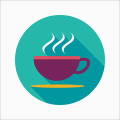 coffee flat icon with long shadow