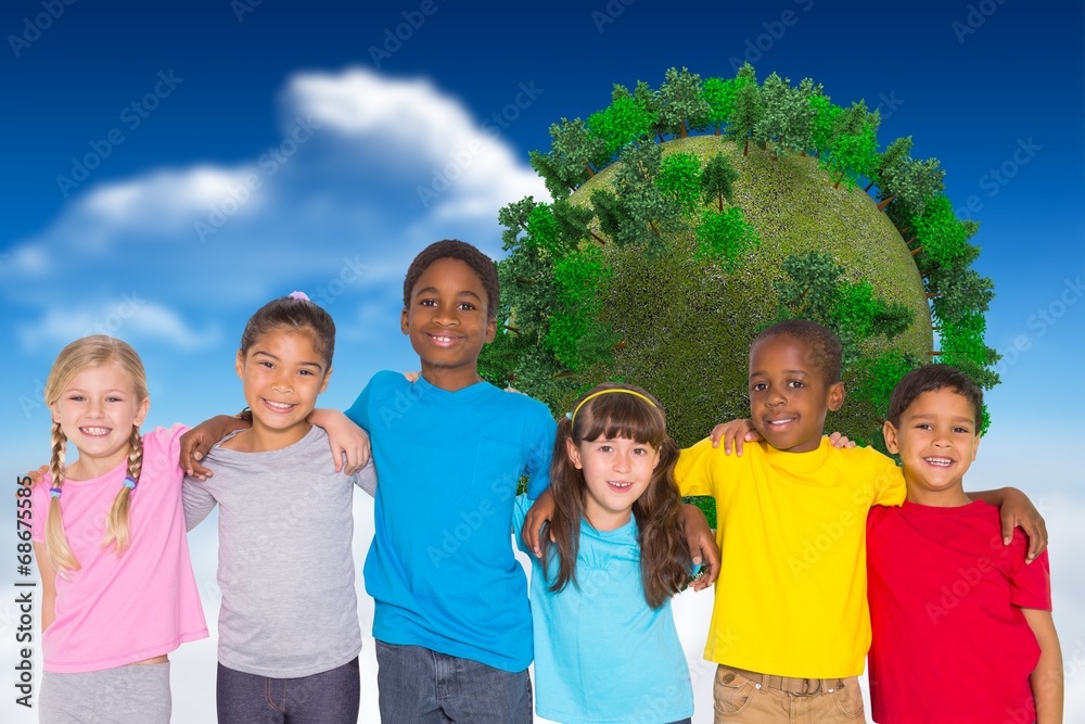Poster Composite image of elementary pupils smiling