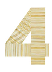 Number 4 made from toothpick