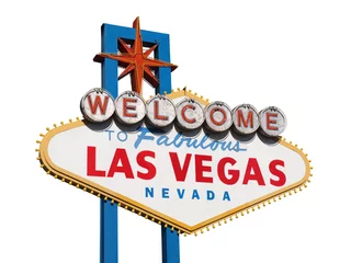 Poster Im Rahmen Willkommen bei Las Vegas Schild isoliert © trekandphoto