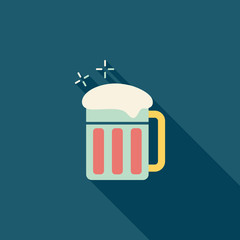 beer flat icon with long shadow