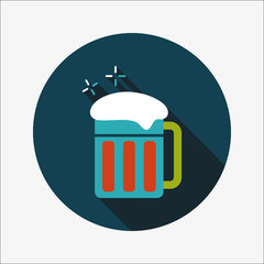 beer flat icon with long shadow