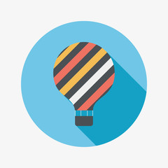 Obraz premium Hot Air Balloon flat icon with long shadow