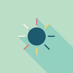 sun flat icon with long shadow