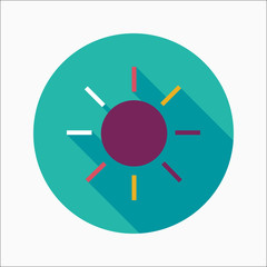 sun flat icon with long shadow