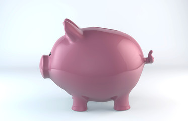 Pink piggy bank - Stock Image