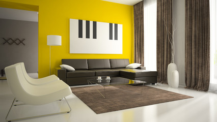 Part 5 of interior with yellow walls