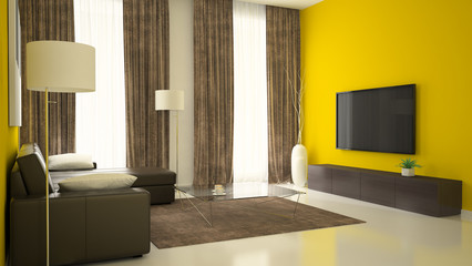Part 3 of interior with yellow walls