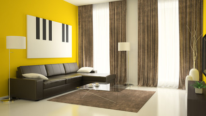 Part 2 of interior with yellow walls