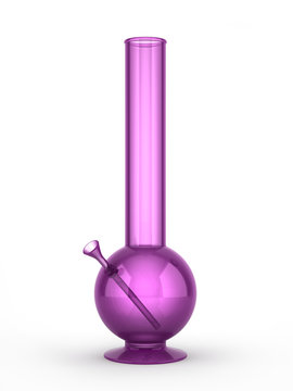 Purple Bong Isolated On White Background