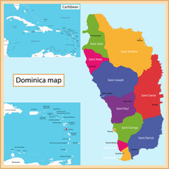 Obraz premium Dominica map