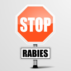 red rabies Stop Sign