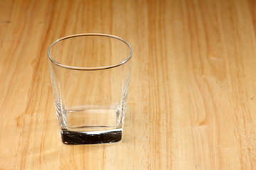 empty glass drink on wood