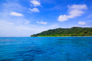 Beach of tropical crystal clear sea, Tachai island, Andaman, Tha