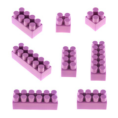 Set of toy construction blocks isolated