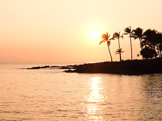 ハワイ島の夕陽