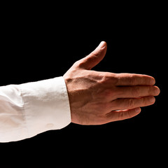 Man extending his hand in a handshake