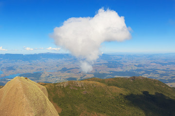 Peak of mountain sky cloud in heart shape