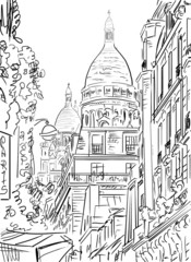Street in paris - illustration