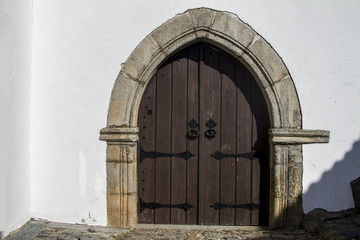 large medieval wooden door 