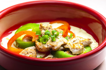turkey meat stewed with peppers