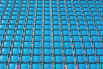 Blue seats of a stadium