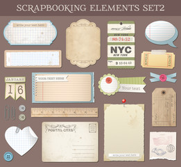 Vector Scrapbooking Elements Set 2 - obrazy, fototapety, plakaty