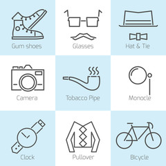 Set of hipster icons