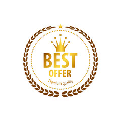 Luxury golden premium quality best labels vector
