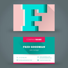 Business card design template vector background