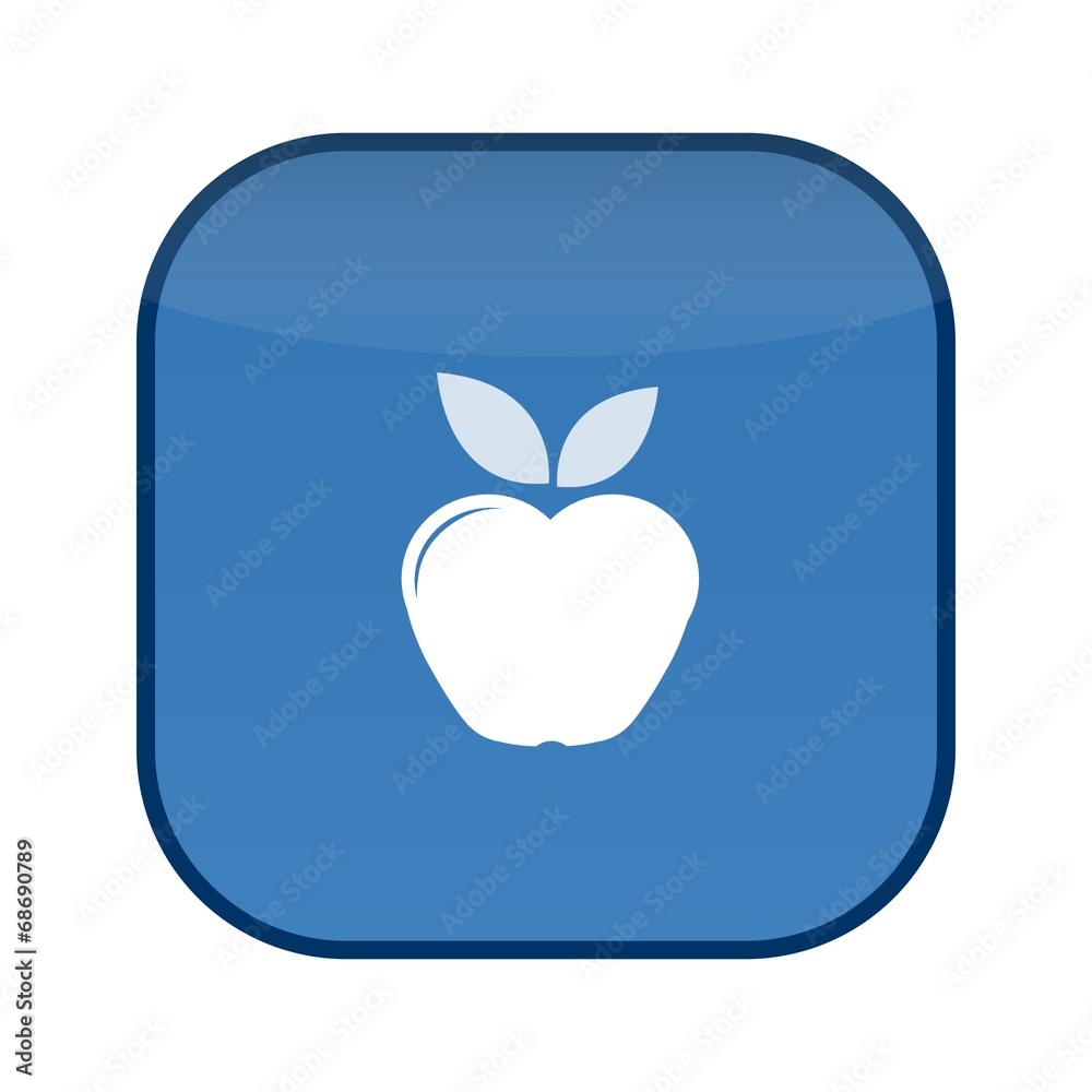 Sticker Pomme sur un bouton