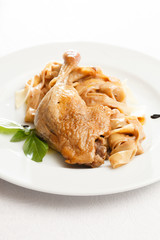 noodle with chicken leg