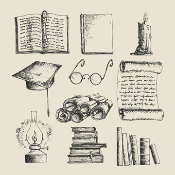 Education sketch icons