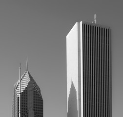 Chicago Aon Center and Two Prudential Plaza