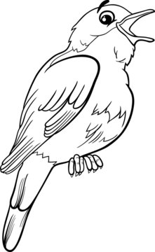 nightingale bird coloring page