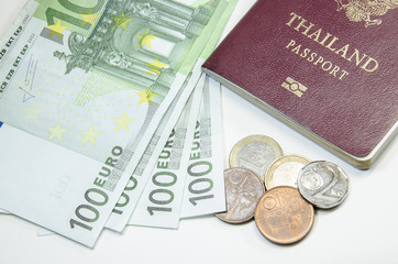 passport with bank notes