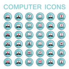 Set of web icons computer technology electronics business
