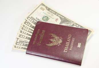 passport with bank notes