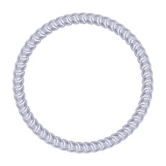 Silver chain - round frame on the white background.