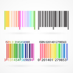 Black and colored barcode. Vector illustration.