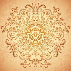 Chocolate floral ornament mandala background card